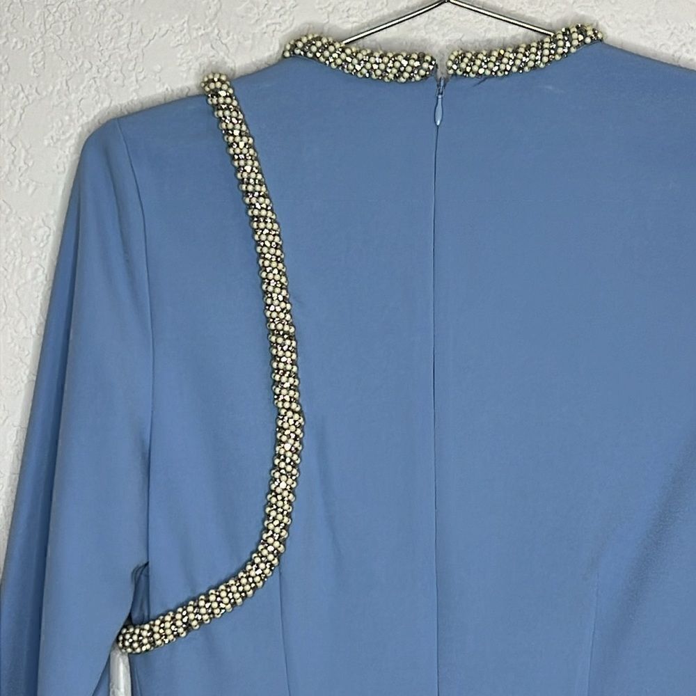 NWT SIMKHAI Katharine Embroidery Cut-out Mini Dress French Blue Size 4 - Picture 7 of 16
